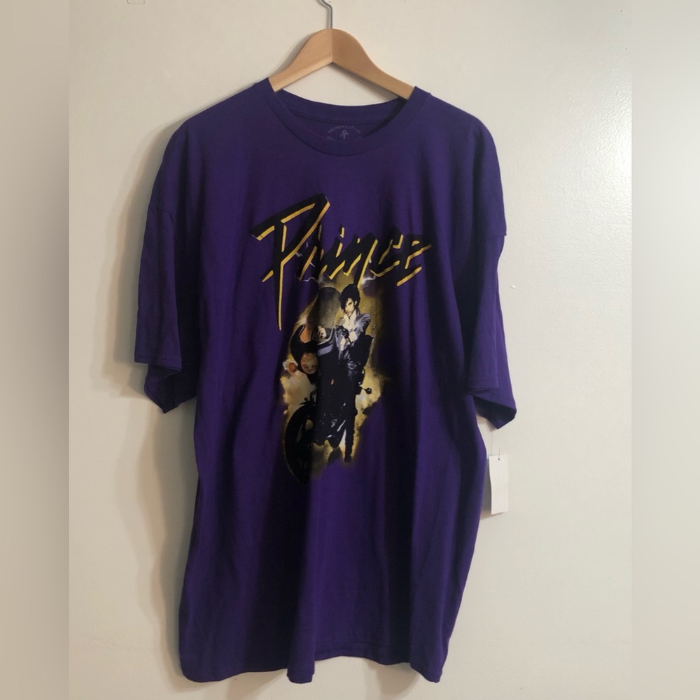The Prince Motorcycle men’s shirt 100% cotton crewneck  short sleeve purple.2XL